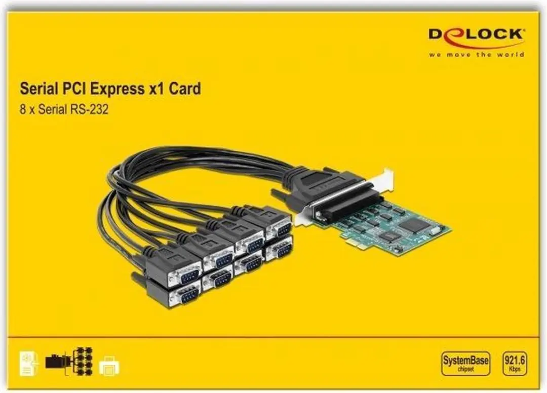 Delock PCI Express Kaart 8x RS-232 - Groen