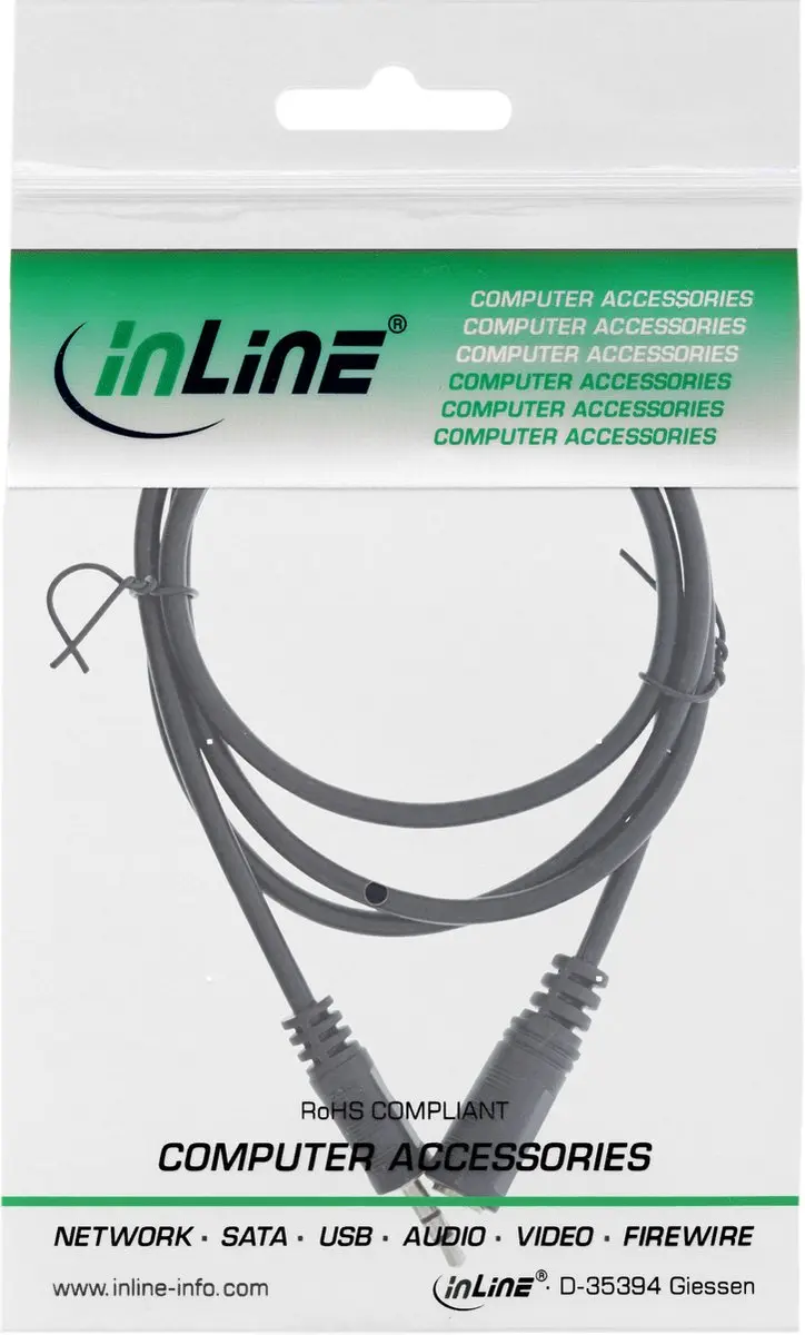 InLine 99934A Audiokabel 3,5mm - 1m - Zwart