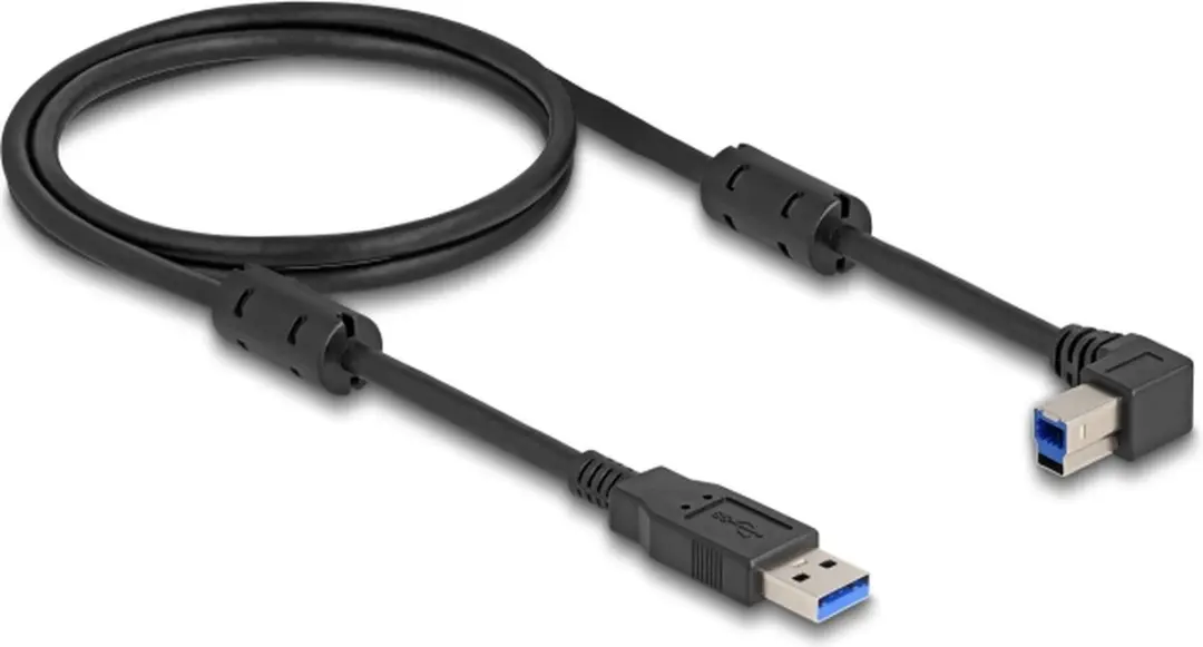 Delock USB-A naar USB-B Haaks Kabel 5Gbps - 1m - Zwart