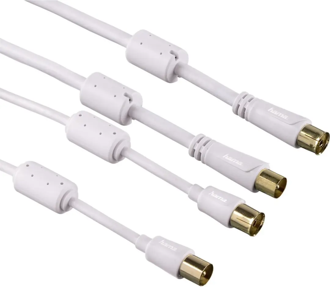 Hama Antennekabel Flexi-Slim Coax 1.5m 95dB - Wit