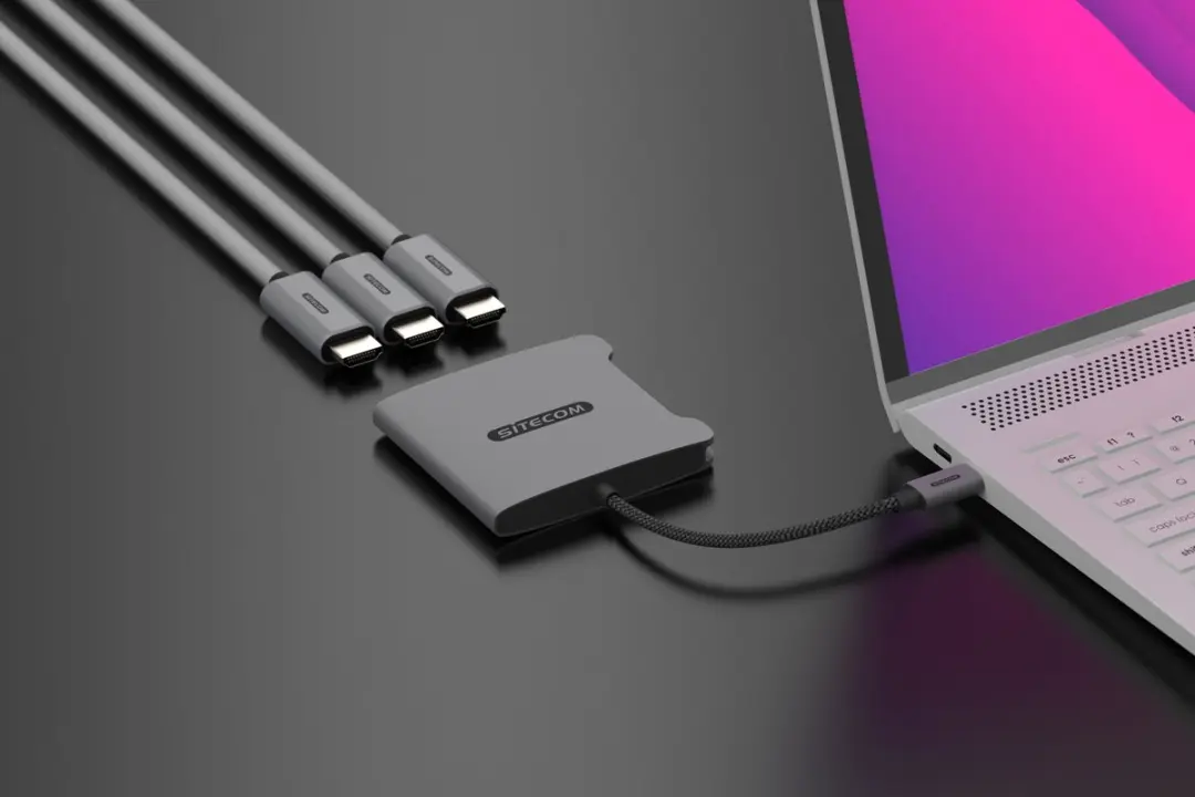 Sitecom AD-1018 USB-C naar Triple HDMI Adapter - Zilver