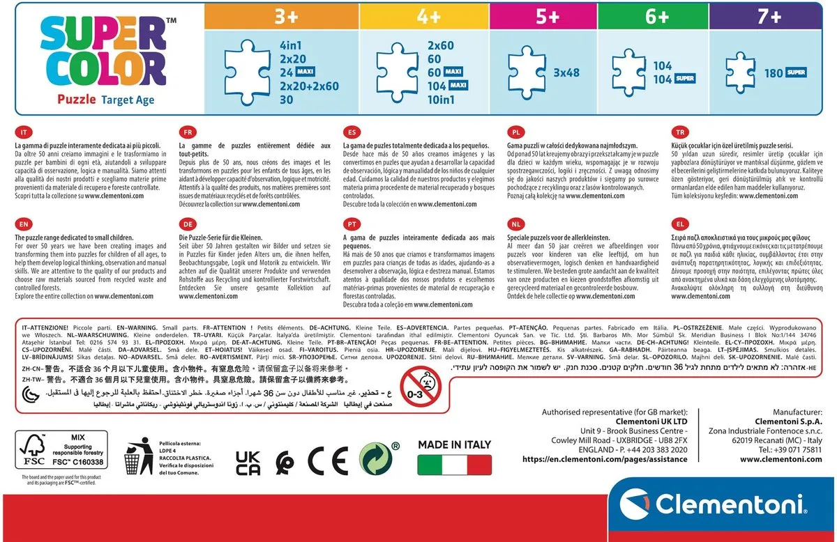 Clementoni - Puzzel - 2x20 Stukjes - Eenhoorns - Puzzel Voor Kinderen - Vanaf 3 Jaar