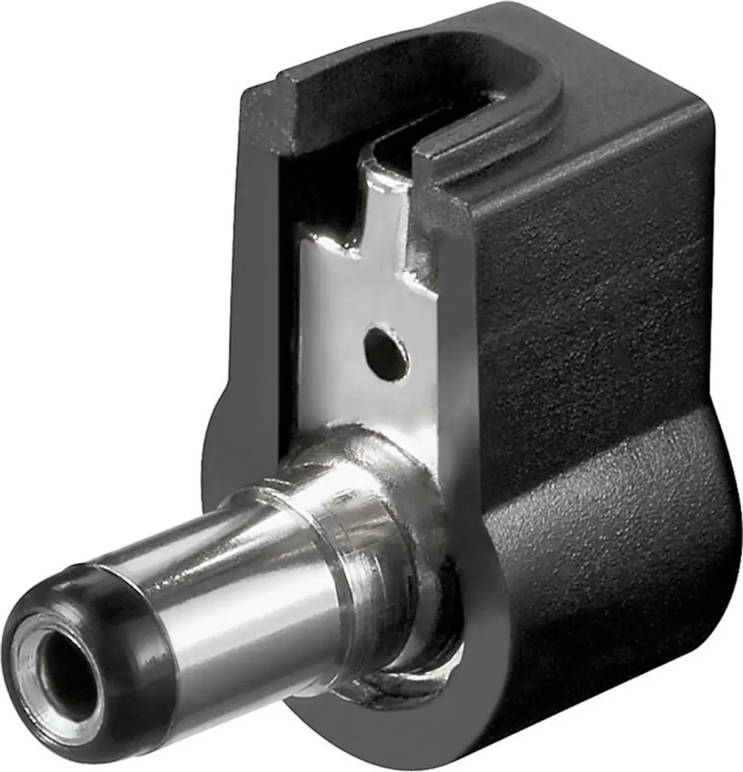 Goobay DC Connector Haaks 5,5x2,1mm - Soldeerbaar - Zwart