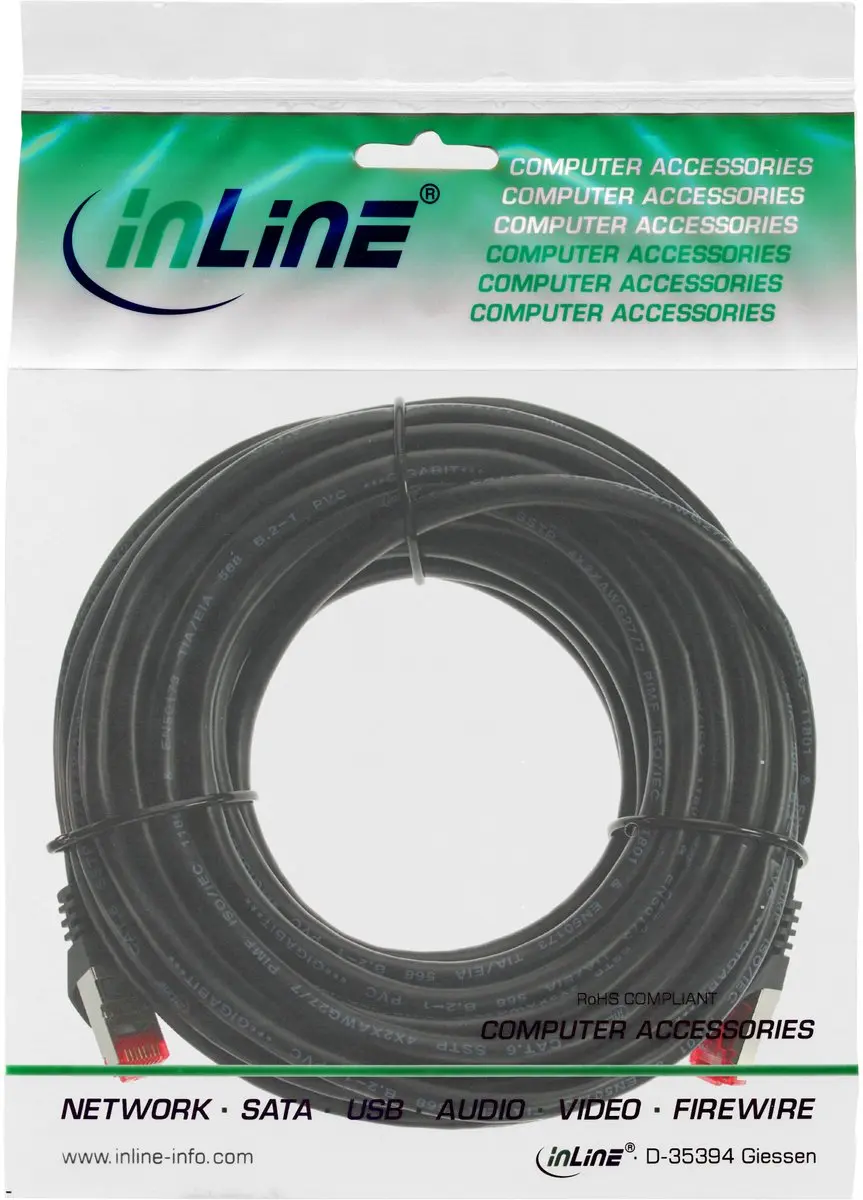 InLine S/FTP Netwerkkabel CAT6 - 7,5m - Zwart