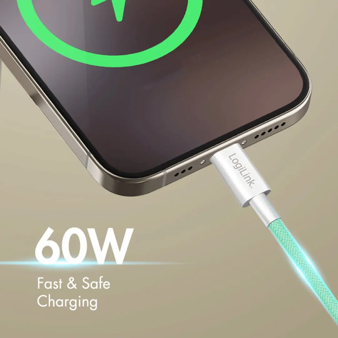 Logilink CU0327 USB 2.0 Kabel A naar C - 1m - Groen
