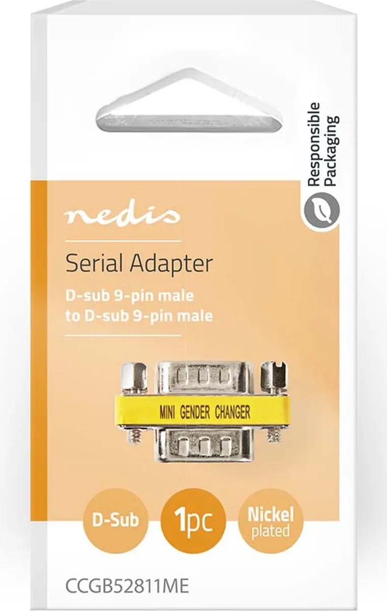 Nedis CCGB52811ME Seriële Adapter D-SUB 9-Pins Mannelijk - Metaal