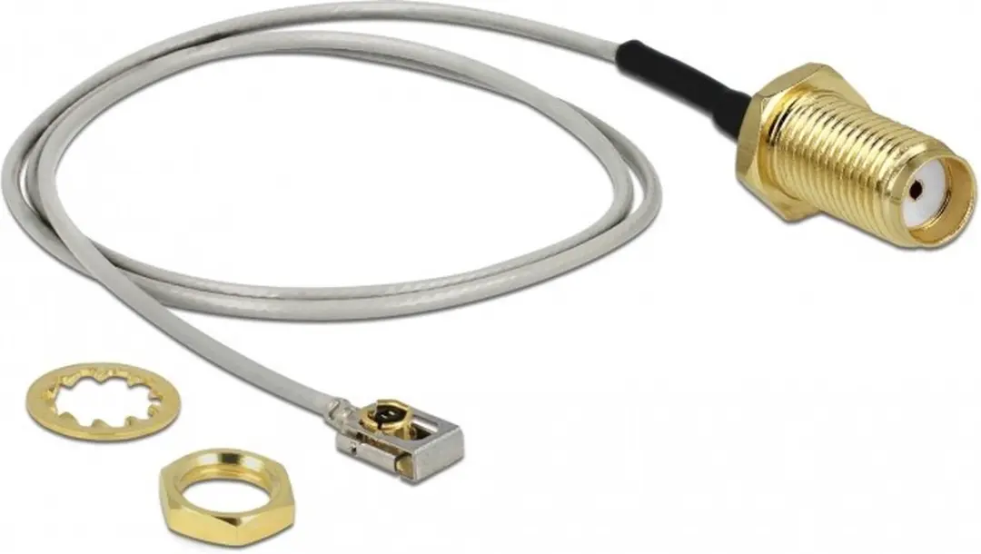 Delock MHF I LK RP-SMA Kabel - 0,20m - Grijs