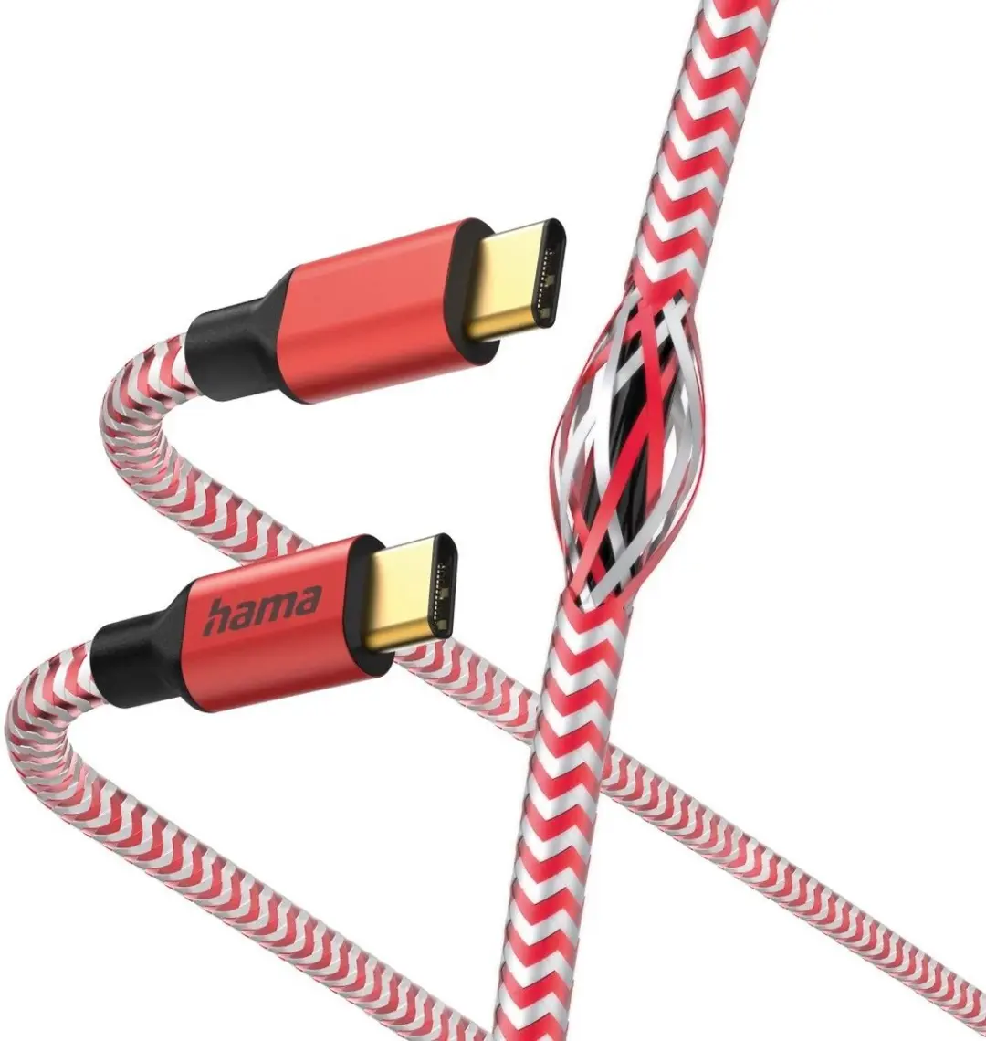 Hama Reflective USB-C Kabel 3A 150cm Rood