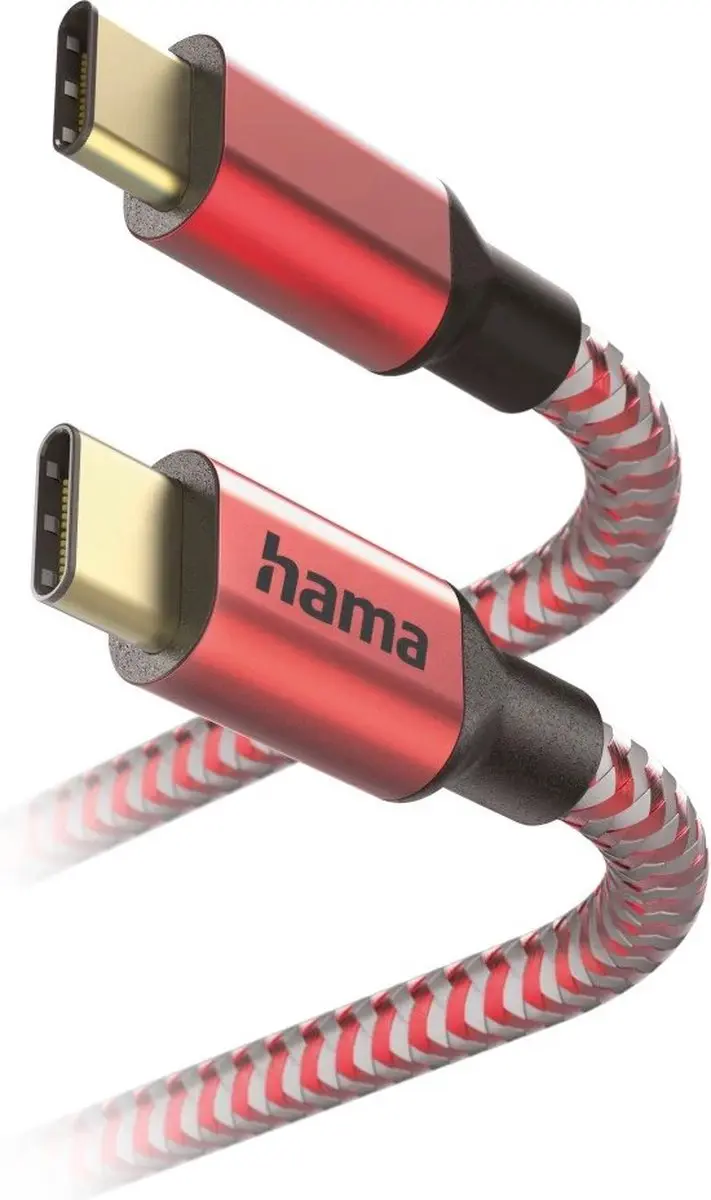 Hama Reflective USB-C Kabel 3A 150cm Rood