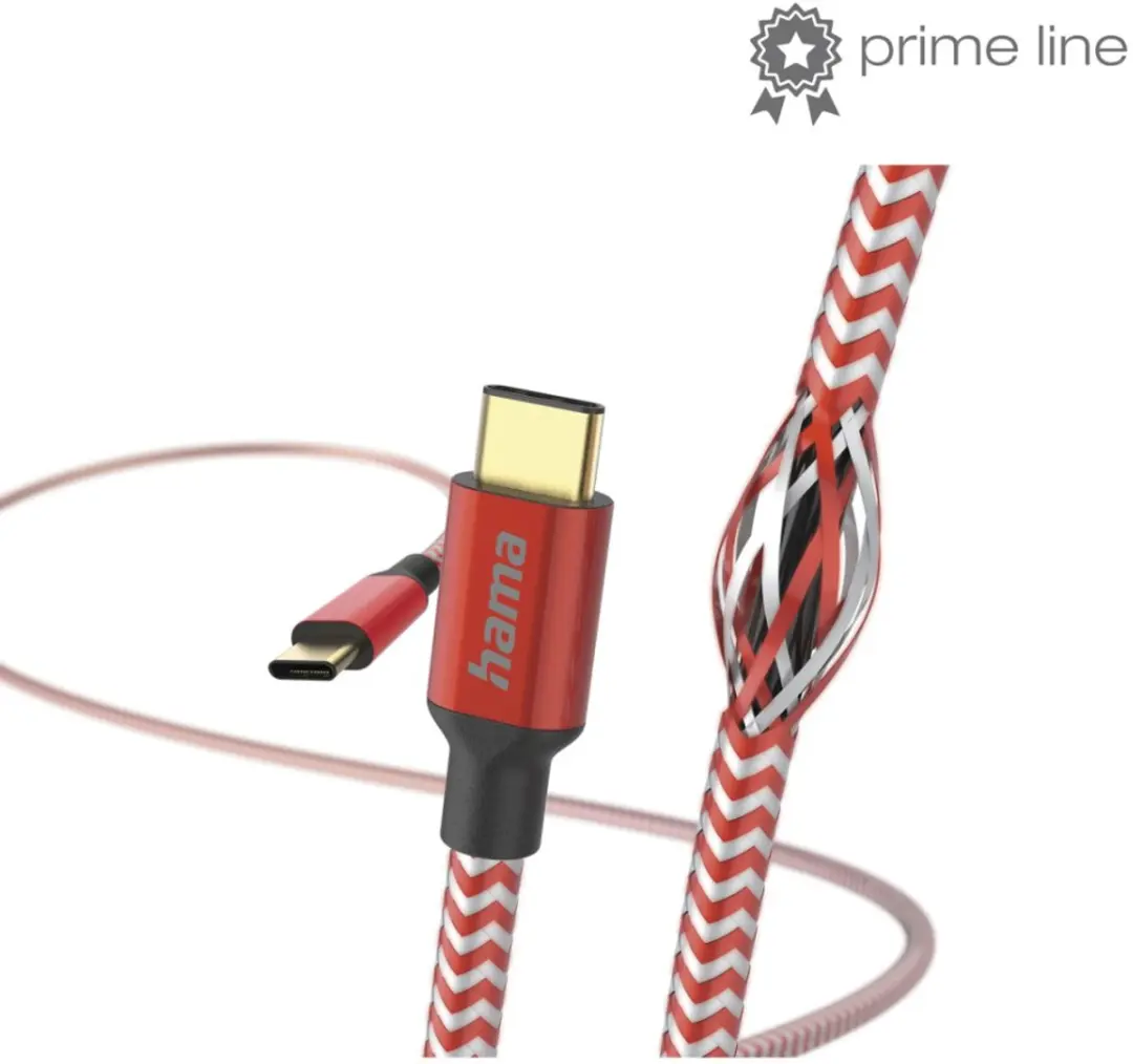 Hama Reflective USB-C Kabel 3A 150cm Rood