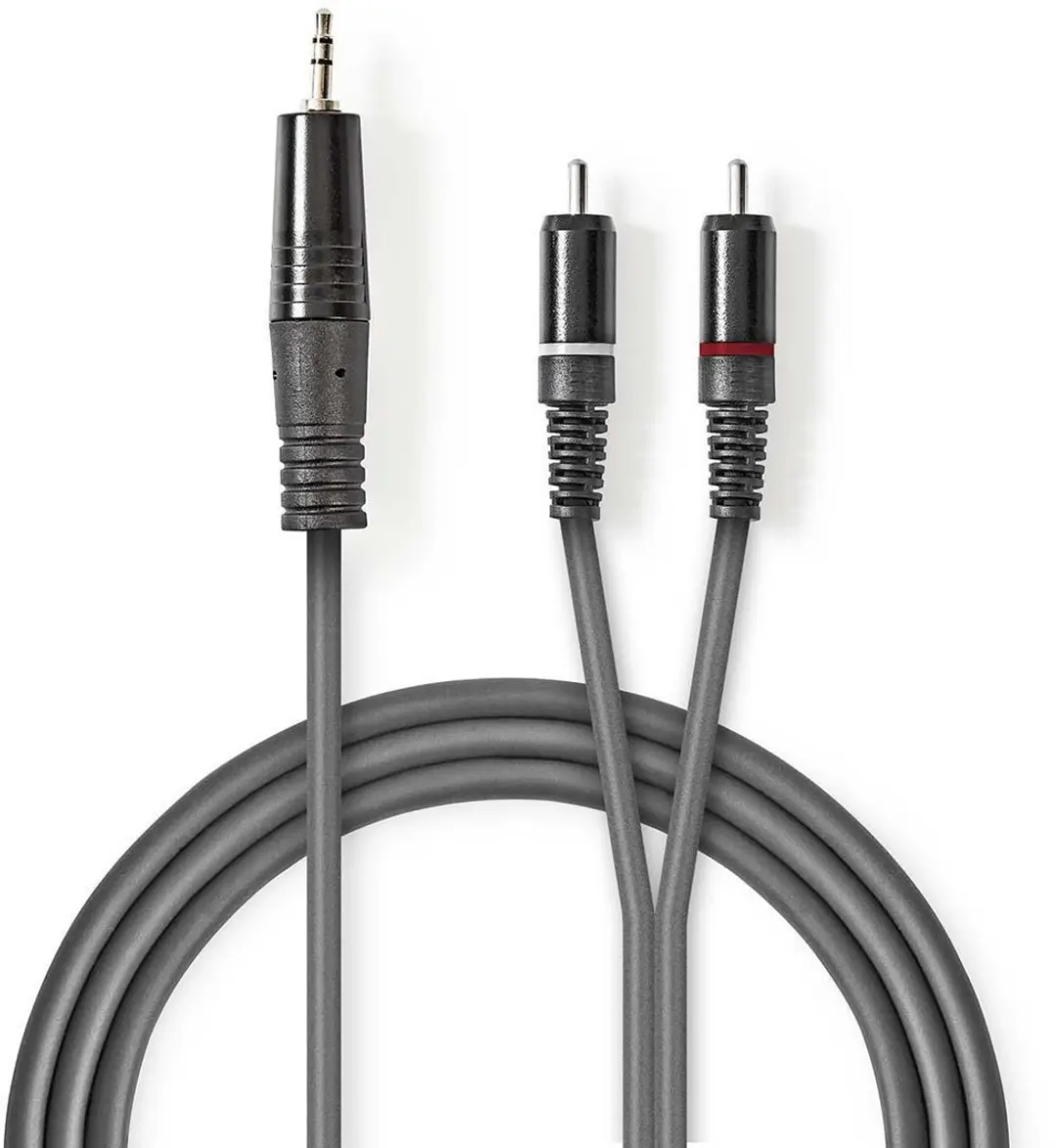 Nedis Stereo-Audiokabel 3,5mm Male naar 2x RCA Male - 1,5m - Donkergrijs - afbeelding 6 van 6