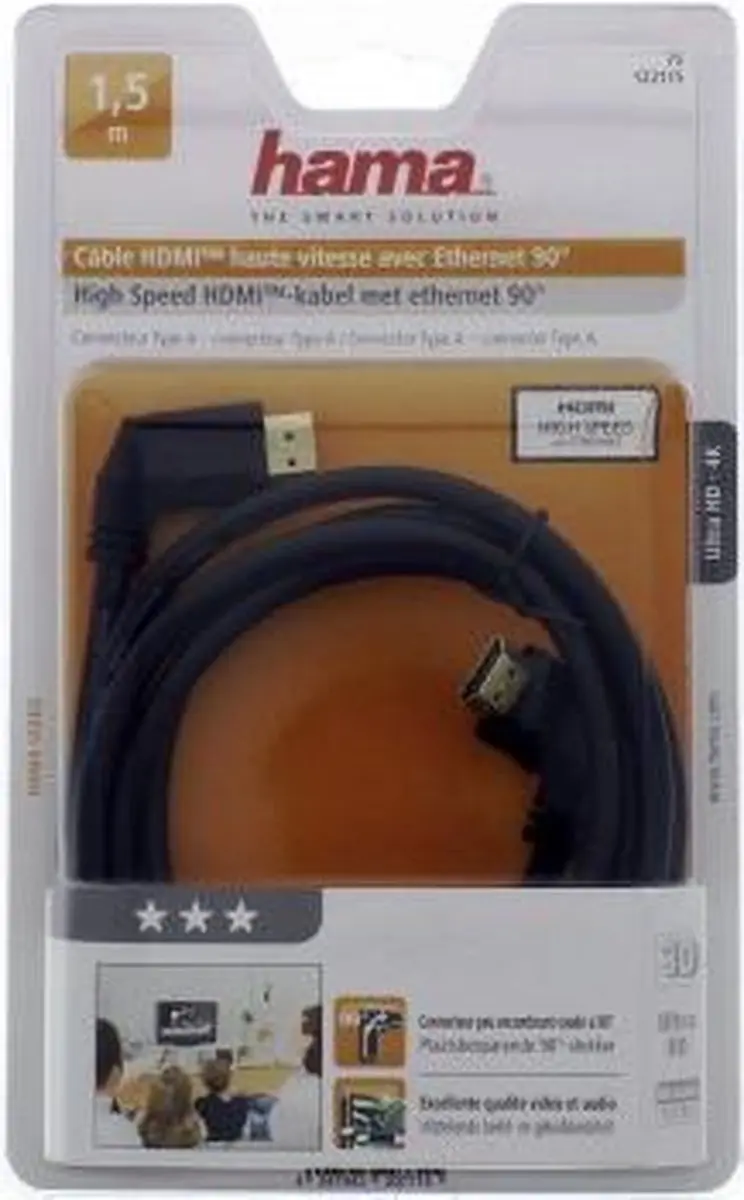 Hama High Speed HDMI Kabel 1.5m - Gold