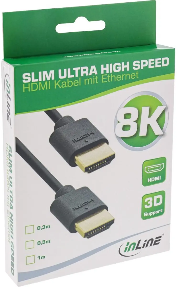 InLine HDMI 2.1 Kabel 8K60Hz HDR - 2m - Zwart