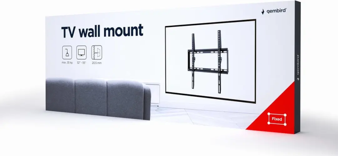 Gembird WM-55F-04 TV Muurbeugel Vast 32'-55" - Zwart
