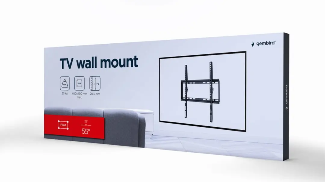 Gembird WM-55F-04 TV Muurbeugel Vast 32'-55" - Zwart