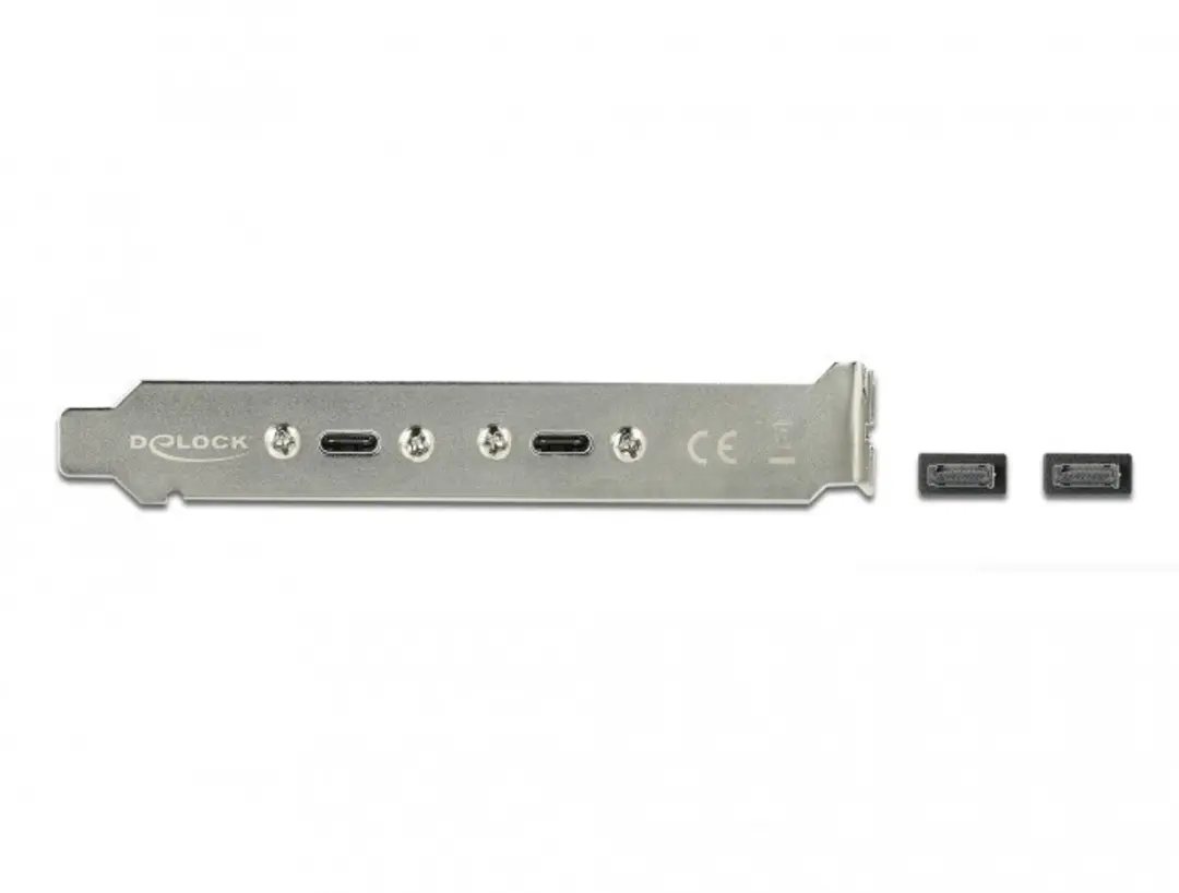 Delock USB 3.1 Gen 2 Slotbeugel - 2x USB-C Poorten - Zwart