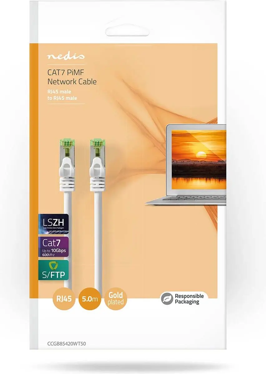 Nedis CAT7 Netwerkkabel CCGB85420WT30 - 3m - Wit
