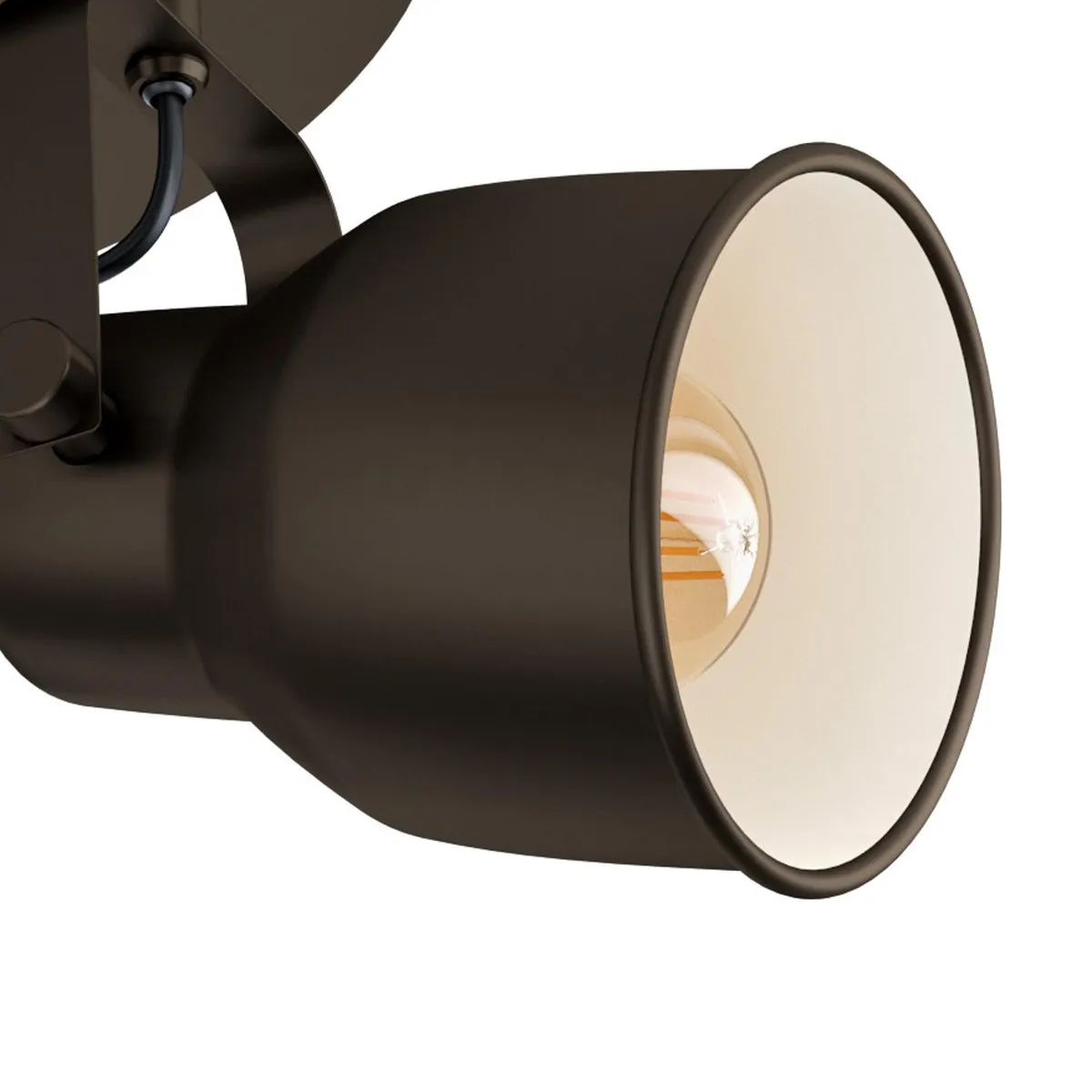 Eglo Mitchley Spot E27 - 3 Lichtpunten Ø50cm - Zwart/Crème