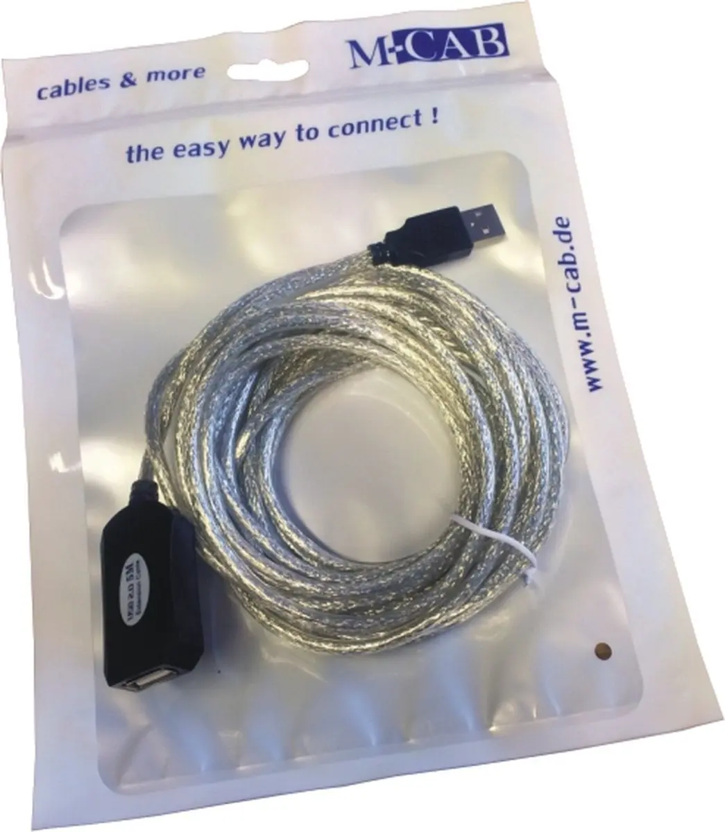 Goobay USB2.0 Verlengkabel 5m - 10 Stuks - Transparant