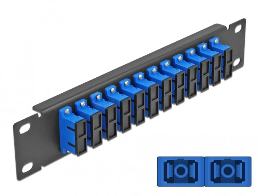 Delock 10" Fiber Optic Patch Panel 12 Port SC Duplex