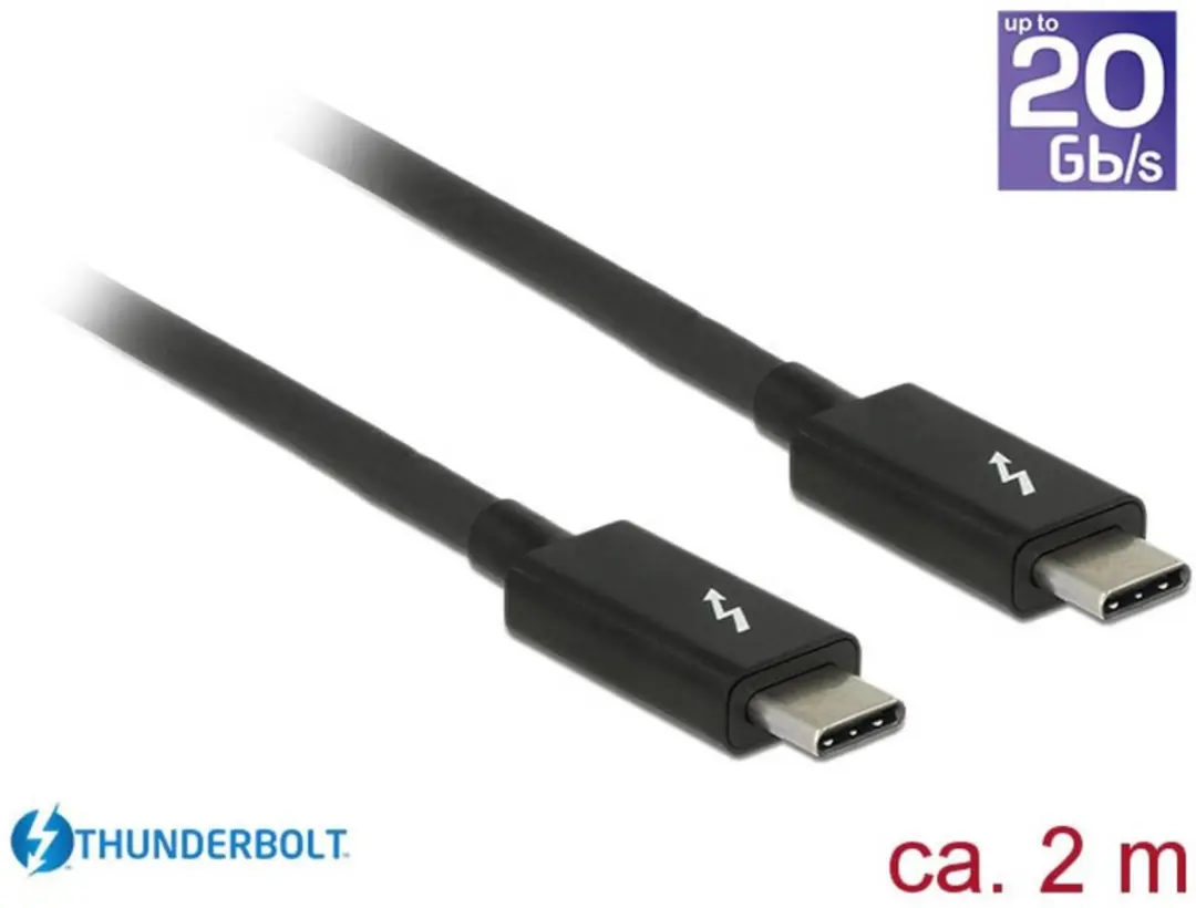 Delock Thunderbolt 3 Kabel 20Gbps - 2m - Zwart - afbeelding 6 van 6