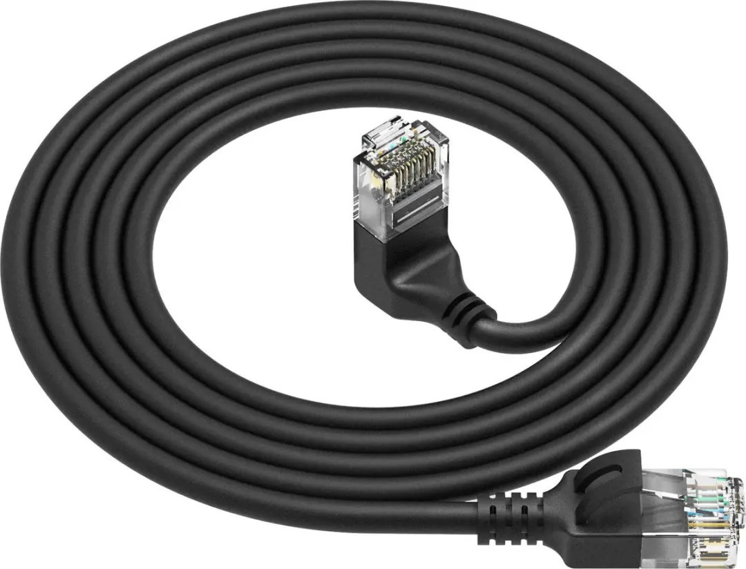 ACT DC4901 U/UTP CAT6A Patchkabel 1m - Zwart - 90°