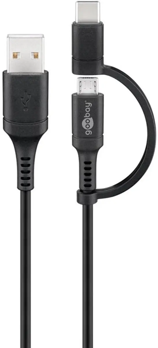 Goobay USB-C/Micro USB naar USB-A Kabel 2,5W - 1m - 10 Stuks