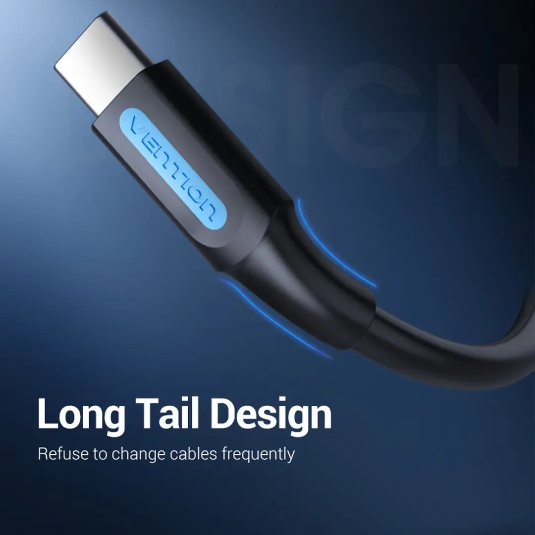 Vention COKBH USB 2.0 Kabel USB-A naar USB-C - 2m - Zwart
