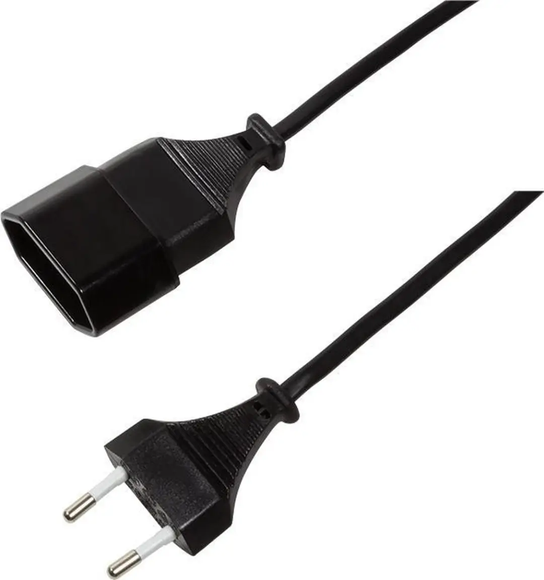 Logilink CP122 Stroomkabelverlenging Euro Cee 7/16 - 1M - Zwart