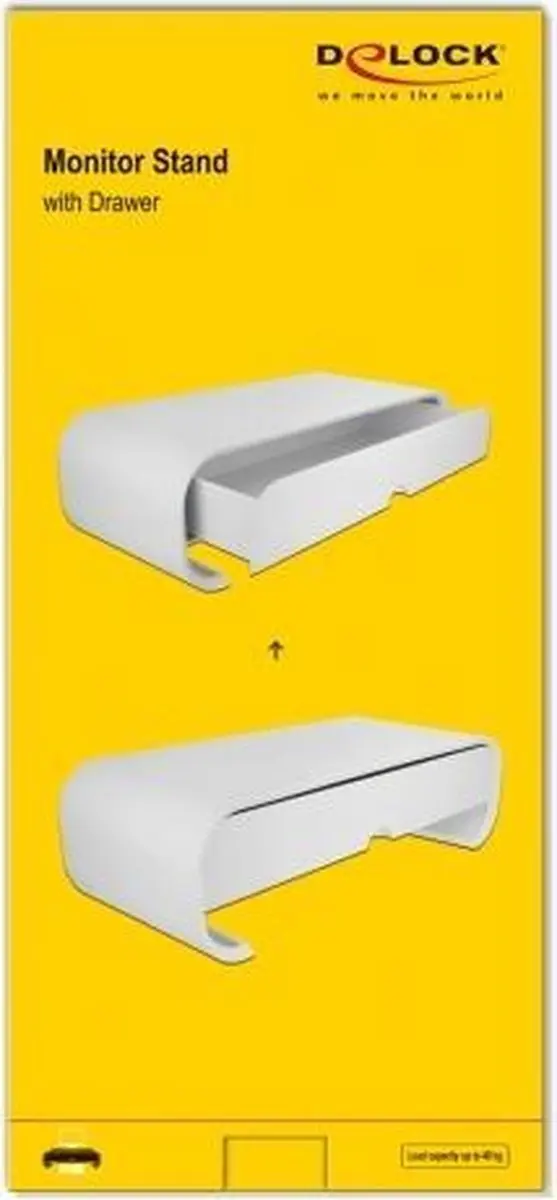 Delock Monitorstandaard met lade L - Wit
