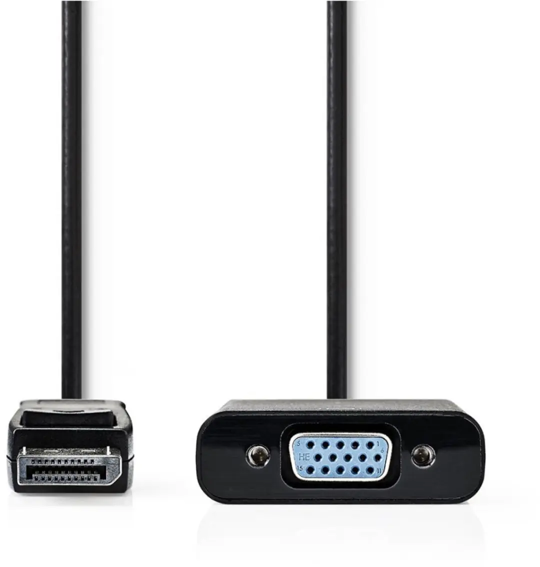 Nedis DisplayPort naar VGA Adapter 1080p - 0.20m - Zwart - afbeelding 6 van 6