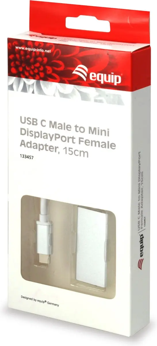 Equip 133457 USB Type C Mini DisplayPort Kabeltussenstuk - Wit