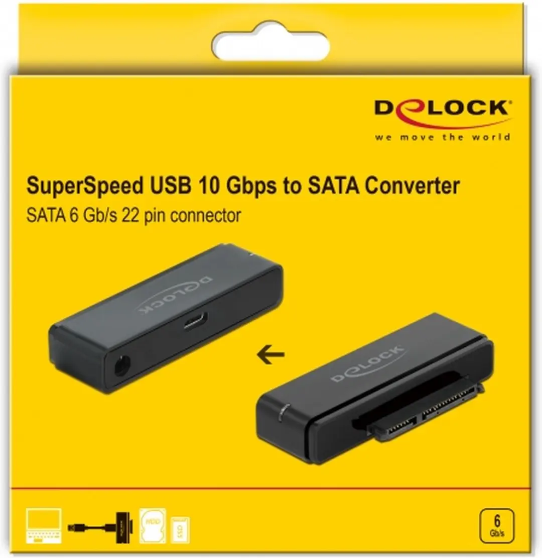 Delock USB Type-C naar SATA Converter 64188 - Zwart