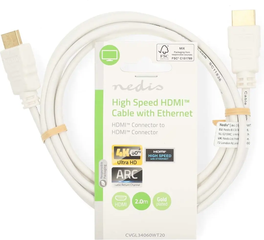 Nedis HDMI-Kabel CVGL34060WT20 4K@60Hz