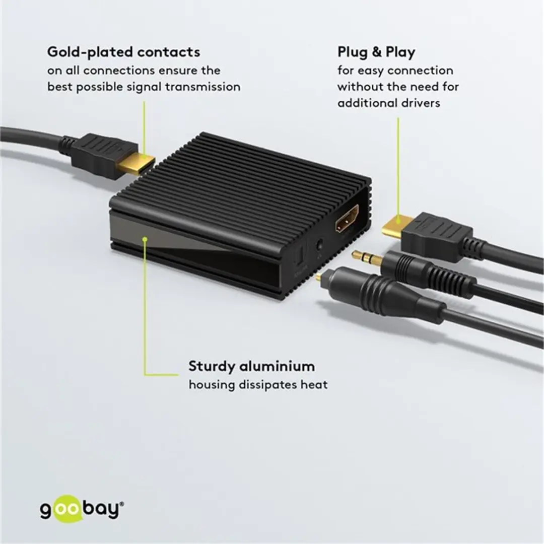 Goobay HDMI Audio Extractor 58477 - 4K 60Hz - Zwart