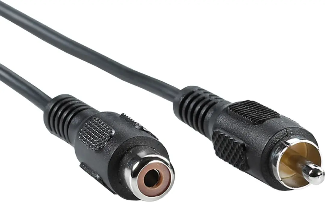 Value cinch-verlengkabel M/F 5m - Zwart