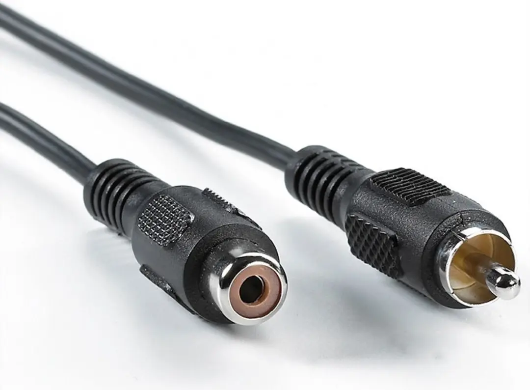 Value cinch-verlengkabel M/F 5m - Zwart