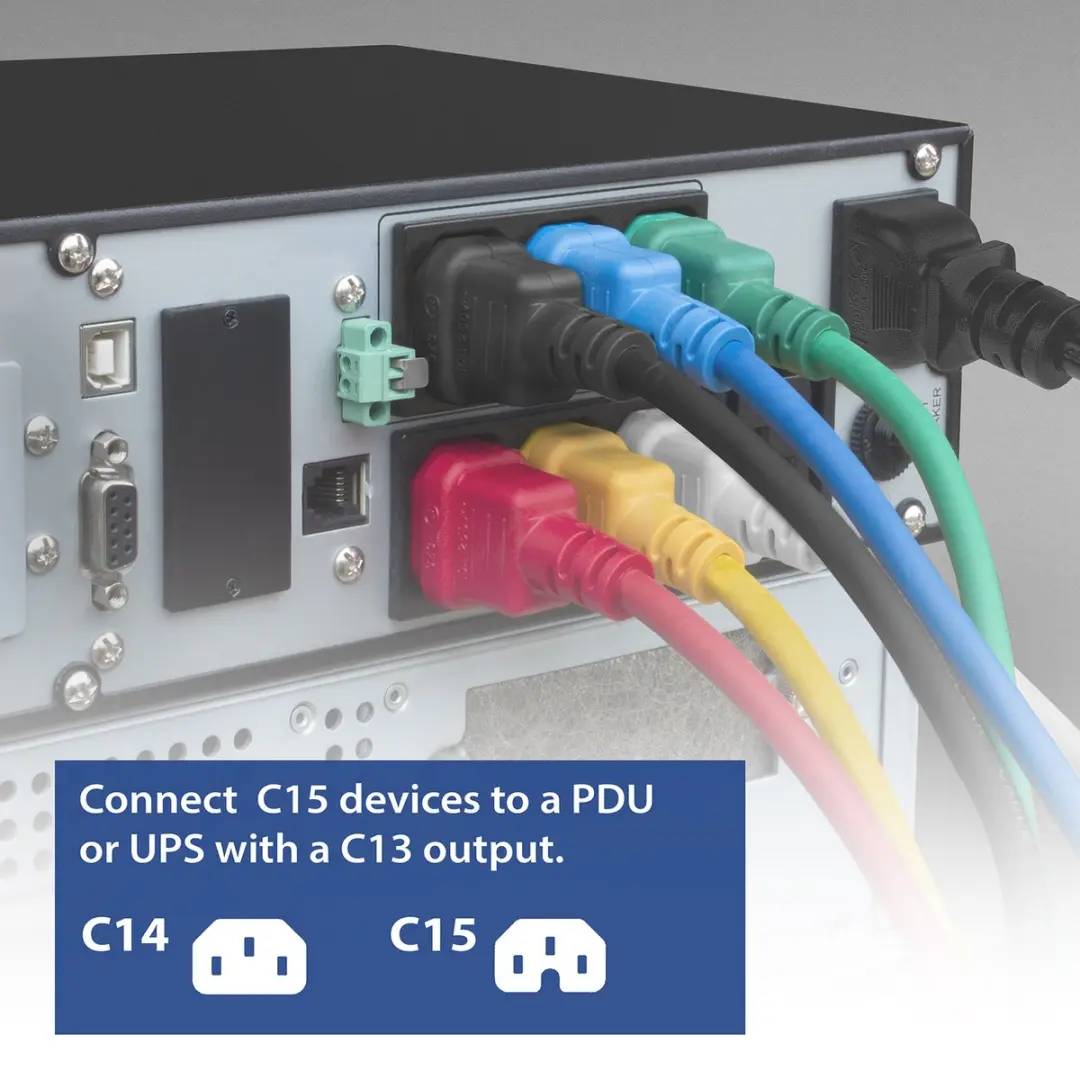 ACT AK5341 Netsnoer C14-C15 5m - Zwart
