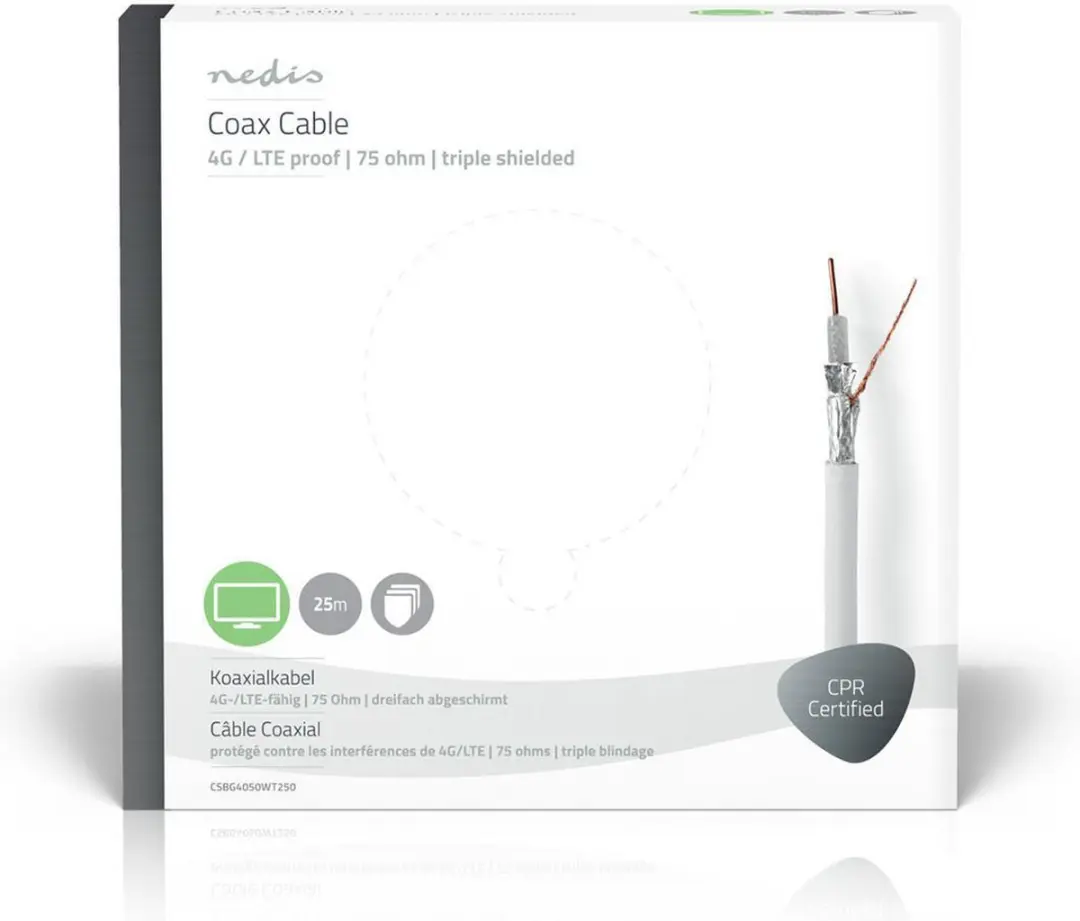 Nedis Coaxkabel CSBG4050WT250 25m - 75 Ohm - Wit