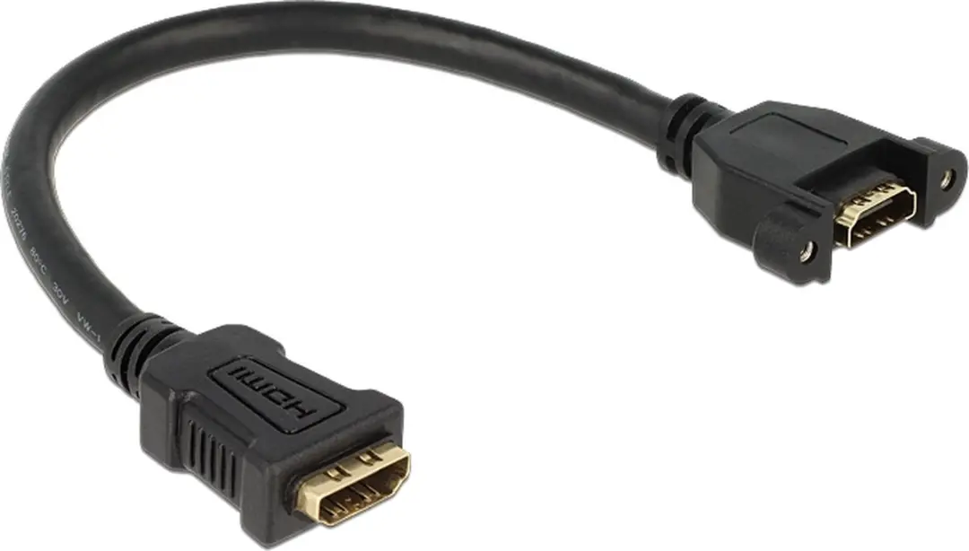 Delock HDMI-koppelstuk Inbouw 1.4 4K30Hz - 0,25m - Zwart