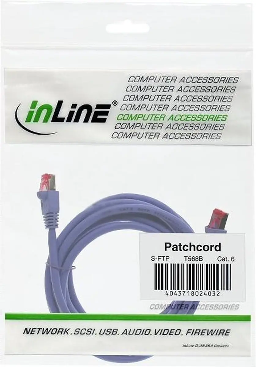 InLine Patchkabel S/FTP Cat.6 5m - Paars