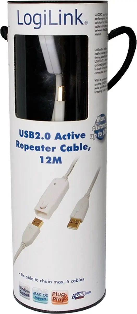 Logilink USB 2.0 Repeater UA0092 - 12m Wit