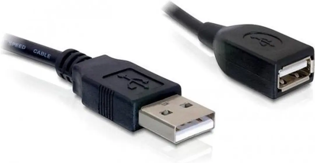 Delock USB 2.0 A/A Verlengkabel 15cm - Zwart
