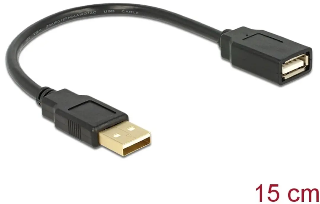 Delock USB 2.0 A/A Verlengkabel 15cm