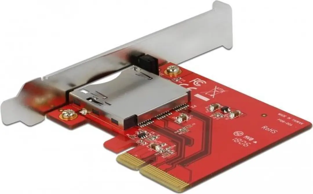 Delock PCIe Kaart 1x CFexpress/XQD - Metallic/Rood