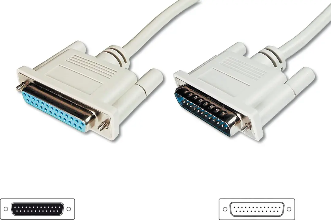 Digitus AK-610201-100-E Verlengkabel Serieel/Parallel 25-polig