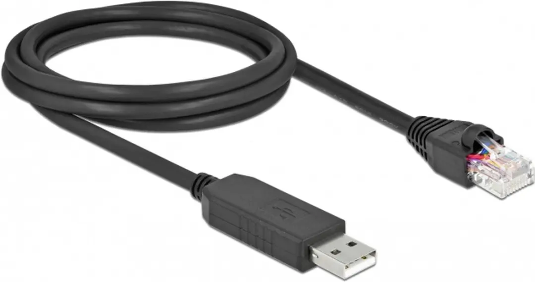 Delock USB 2.0 naar RS-232 RJ45 Kabel 2m - FTDI Chipset - Zwart