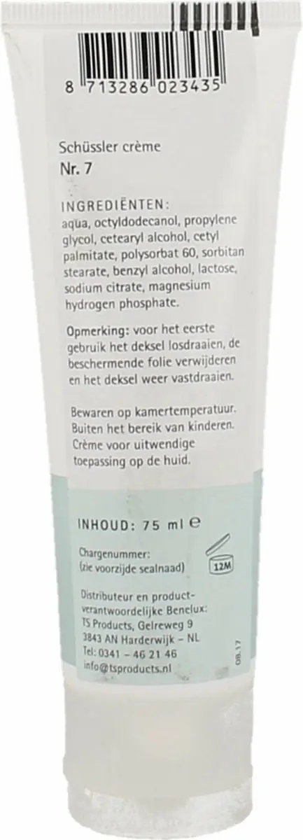 Pfluger Schüssler Zouten Crème nr. 7 Magnesium Phosphoricum D4 75ml