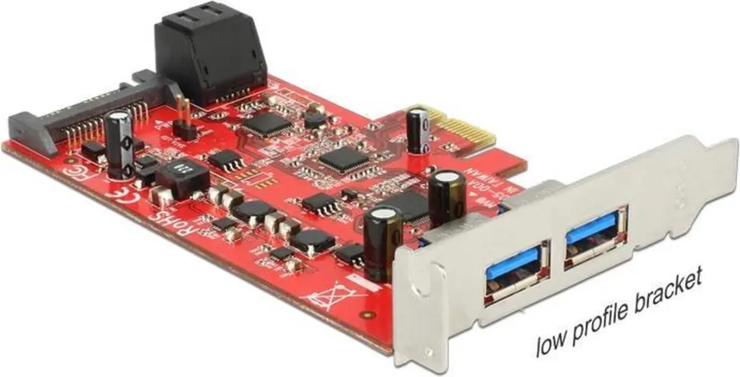 Delock 89389 PCIe Kaart - 2x USB 3.0 + 2x SATA 6Gb/s - Low Profile