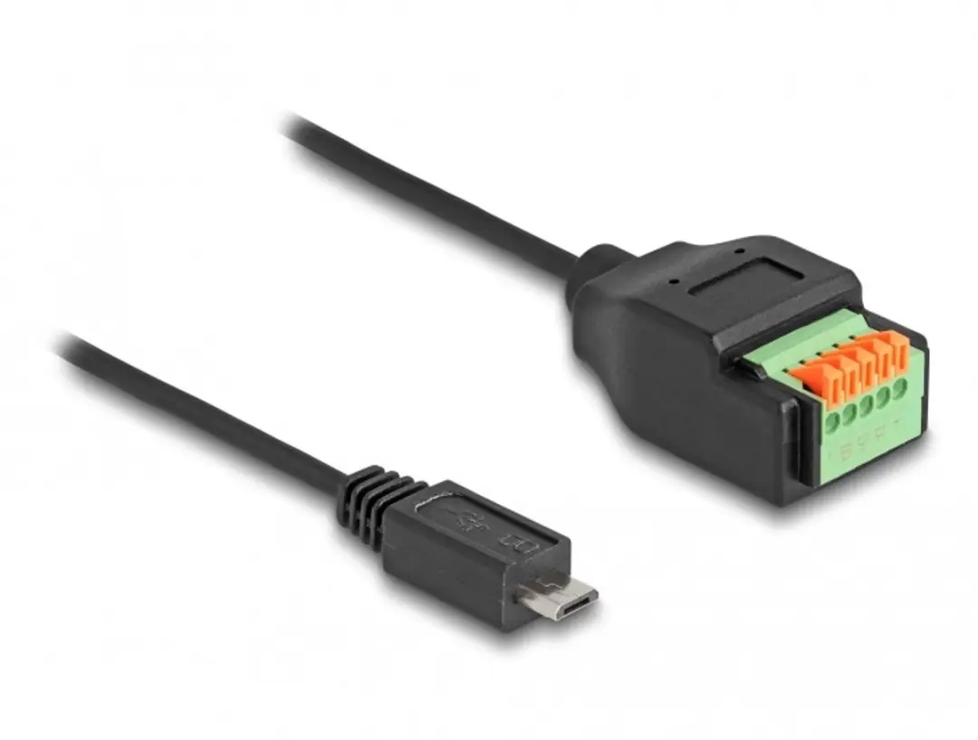 Delock USB 2.0 Micro-B naar Terminal Block Adapter 15cm